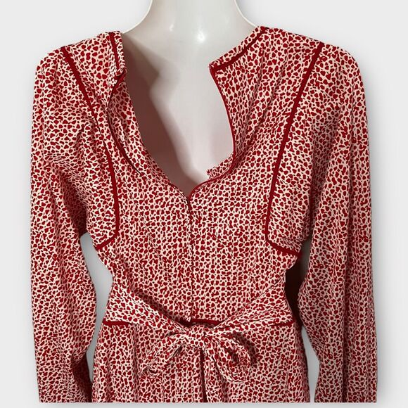 Sundays Child Vintage 70's Red & White Spotted Long Sleeve A-Line Mini Dress - Picture 12 of 16